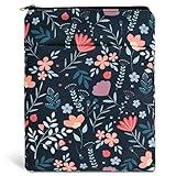 Book Sleeve Book Covers Book Protector Floral Printed with Zipper Washable Fabric for Teen Adult Book Lover Teacher Student(Medium,11 X 8.7 Inch)