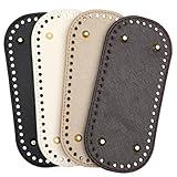 AHQiZFX 4 Pcs Bag Bases for Crochet 4 Colors Leather Bag Bottom Pad, Long Oval Purse Bottom Shaper Pad for Bags Cushion Base with Holes for DIY Crochet Bag Shoulder Bags Purse Crafts Making