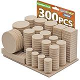 Furniture Pads 300 Pack Premium Furniture Felt Pads (Beige), Huge Quantity Self Adhesive Anti Scratch Floor Protector for Furniture Legs Hardwood with 60 Cabinet Door Bumpers