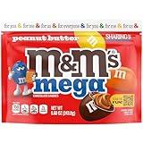 M&M'S Mega Peanut Butter Chocolate Candy, Sharing Size, 8.6 Oz Resealable Bag