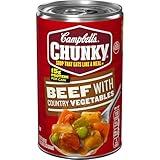 Campbell’s Chunky Soup, Beef Soup with Country Vegetables, 18.8 Oz Can