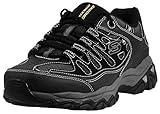 Skechers mens After Burn - Memory Fit Lace-up fashion sneakers, Black, 10.5 X-Wide US