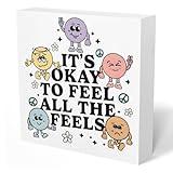 UNCDLV Mental Health Decor: Emotional Dumpster Fire Wood Box Sign for Desk, Table, Shelf, Therapy & School Counselor Office, Calming Room - 5x5 Inches
