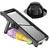 MuellerLiving Mandoline Slicer for Kitchen, Stainless Steel, Slice or Julienne, Vegetable Chopper, Fruit Slicer