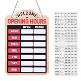 PETCEE Open Sign for Business - 12.9"x8.6" Business Hours Sign for Business with Display Specially for Restaurants Stores and Bars Effortlessly Set Your Business Hours