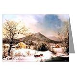 Currier and Ives Vintage Holiday G.H.Durrie, Winter in The Country 1861 Christmas Greeting Card Set