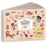 Fashion Sticker Book Activity for Kids, All The Different Rooms by Cupkin, Toddler Airplane Travel Essentials, 500+ Stickers for Kids 12 Scenes + Coloring Book Pages, Child's Gift, Crafts Ages 2-8