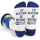 I'd Rather Be - Funny Socks For Men & Women - Gifts For Golfing, Hunting, Camping, Hiking, Skiing, Reading, Sports and more (US, Alpha, One Size, Regular, Regular, I'd Rather Be Snowboarding (Riding))