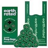 Earth Rated Dog Poop Bags with Tie Handles on Refill Rolls, Extra Wide, Easy-Tie Opening, Guaranteed Leak-Proof, Lavender Scented, 120 Count