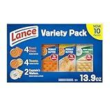 Lance Sandwich Crackers, Variety Pack, 3 Flavors, 10 Individually Wrapped Packs, 6 Sandwiches Each