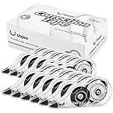 Unjoo Whiteout Correction Tape, Easy To Use Applicator for Instant Corrections Correct Wrong Writing At Any Time, For school, Office (12pack, 5M/196" x 0.2", Black)