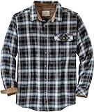 Legendary Whitetails Men's Standard Buck Camp Flannel, Long Sleeve Plaid Button Down Casual Shirt, Corduroy Cuffs, Birch Poseidon, X-Large