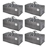 VENO 6 Pack Moving Bags w/Backpack Straps, Moving Boxes & Storage Bins Alternative, Packing Supplies, Camping Accessories Totes for Storage, Dorm Room Essentials Storage Bags (Gray, 6 Pack)