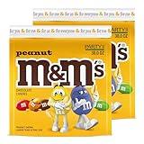 M&M'S Peanut Milk Chocolate Christmas Candy, Party Size, 38 oz Bulk Candy Bag (Pack of 2)