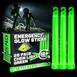 Emergency Glow Sticks - 25 Ultra Bright Military Grade Chem Lights - 12 Hour Bulk Tactical Light Sticks for Survival Gear, Camping, and Power Outages