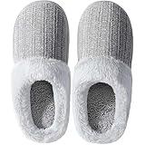 shoeslocker Slippers for Women Memory Foam Fuzzy House Slippers Bedroom Non-slip Warm Fluffy Plush Womens Slippers grey 9