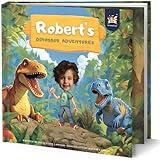 Personalized Children Story Book - Dinosaur Adventure - Customized Name & Photo - Baby Gifts - Kids Engaging Story - Elfink (Soft Cover)