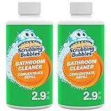 Scrubbing Bubbles Multi-Surface Bathroom Cleaner Concentrate, Two 2.9 oz Concentrated Refill Bottles