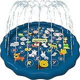 SplashEZ 3-in-1 Splash Pad, Sprinkler for Kids & Baby Pool for Learning – Toddler Sprinkler Pool, 60’’ Outside Water Toys – “from A to Z” Outdoor Play Mat for Babies & Toddlers