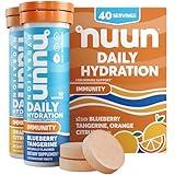 Nuun Hydration Immunity Electrolyte Tablets With 200mg Vitamin C, Blueberry Tangerine + Orange Citrus Flavors, 5 Essential Electrolytes for Hydration, Vegan, Non-GMO, 4 Pack (40 Servings)