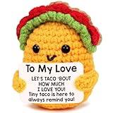 TuSuQing Boyfriend Gifts for Girlfriend Wife Husband Christmas Unique Gift Ideas, Handmade Crochet Small Positive Taco Birthday Valentine's I Love You Gifts for Him Her Couples to My Love