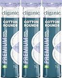Cliganic Premium Cotton Rounds for Face (300 Count) - Makeup Remover Pads, Hypoallergenic, Lint-Free | 100% Pure Cotton (Packaging May Vary)
