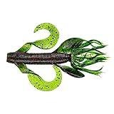 Yamamoto Gary 4'' Kreature Realistic Soft Plastic Fishing Lure Baits With Wings And Free-Flowing Skirt - 7 Pack, Watermelon With Large Black And Small Red