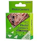 Aneco Transparent Photo Corners Clear Picture Mounting Corner Stickers for DIY Album, Scrapbook, Journal, 500 Pieces/Pack