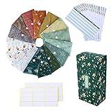 Yoption 32Pcs Cash Envelope System, 15 Pack Waterproof Reusable Plastic Budget Envelopes, 15 Pcs Expense Tracking Budget Sheets and 24 Bill Planner Stickers (Leaf)