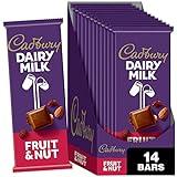 CADBURY DAIRY MILK Fruit & Nut Milk Chocolate Candy Bars, 3.5 oz (14 Count)