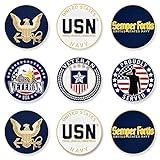 PinMart’s Officially Licensed United States Veteran Navy Bundle Pack of 9 Golf Ball Markers - Golf Accessories for Men and Women – Magnetic Veteran Ball Markers Set of 9