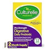 Culturelle Pro Strength Daily Probiotics For Digestive Health (2 Month Supply) with Prebiotics for Women & Men, Supports Occasional Diarrhea, Gas & Bloating, Gluten & Soy Free, 60 Count