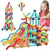 COUOMOXA Magnetic Building Blocks for Kids: Magnetic Stick Montessori Game for 3 4 5 Years Old Toddlers - STEM Starter Toy for Kids Age 3-5 Preschool - Birthday Gift for Boys Girls