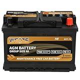 Weize Platinum AGM Battery BCI Group 48-12v 70ah H6 Size 48 Automotive Battery, 120RC, 760CCA, 36 Months Warranty