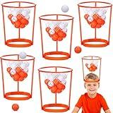 HyDren Head Hoop Basketball Party Game Set for Kids and Adults Carnival Game Portable Adjustable Basket Net Headband with Balls for Birthday Carnival Office Indoor Outdoor Activity Fun Gift (33 Pcs)