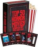 Premium Top 50 Horror Movies Scratch Off Cards - Horror Movie Gifts for Movie Night - Horror Lovers Gifts for Men & Women - Scary Movie Gifts - Scary Horror Merch - Complete the Horror Fan Challenge