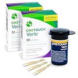 OneTouch Verio Test Strips for Diabetes Value Pack - 60 Count - for Blood Sugar Monitor - Home Self Glucose Testing - 2 Boxes, 30 Strips Per Pack