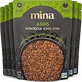Mina Moroccan Lentils, Ready to Eat, Lentils High In Plant Based Protein, Vegan, Non-GMO, Gluten Free, Kosher, Microwavable, Packaged Meals & Side Dishes, 10 oz (Pack of 6)