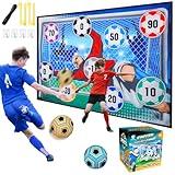 VATOS Toy Soccer Ball Game Set for Boys and Girls, Indoor Outdoor Backyard Toss Soccer Goal Game with 2 Balls, 1 Flannel Target, Soccer Toys for 3-5 6-8 8-12 Years Old Kids Birthday