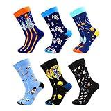 TOEJY Fun Crazy Funny Dress Socks for Men, Cute Novelty Cool Silly Funky Pattern Graphic Calf Cotton Crew Socks Gift