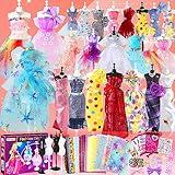 OCHIDO 600+Pcs Fashion Designer Kits for Girls 6 7 8 9 10 11 12 Years Old,DIY Arts & Crafts Girls Set with 4 Mannequins,Sewing Kit for Kids for Birthday Christmas Gift for Ages Girls 6-8, 8-12