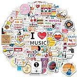 WAKEMOODEI 200 PCS Music Motivational Stickers for Laptops, Vinyl Music Stickers for Water Bottles Guitar Musical Sticker Bulk Gift for Adults Teens Students Women Men