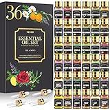 NESCCI Essential Oil Set - Essential Oils 36 x 5ML - Essential Oils Gift Set for Diffuser, Humidifier, Soap, Candle, Bath Bombs Making