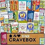 CRAVEBOX Healthy Snack Box (35 Count) Father's Day Variety Pack Care Package Gift Basket Kid Men Women Adult Nuts Health Nutrition Assortment College Back to School