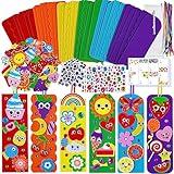 Winlyn 36 Sets Summer Crafts Kits DIY Whimsical Bookmarks Decorations Art Sets Fruits Treats Animals Sun Rainbow Foam Stickers for Kids Classroom Activities Reading Rewards Birthday Camp Party Favors