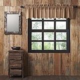 VHC Brands Millsboro Window Curtain, Valance Scalloped, Tan, 16x72