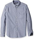 Nautica mens Classic Fit Stretch Solid Long Sleeve Button Down Shirt, Indigo, Large US