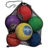 Franklin Sports Playground Balls - Rubber Kickballs and Playground Balls with carry bag For Kids - Great for Dodgeball, Kickball, and Schoolyard Games – 8.5” Diameter, Multicolor Pack of 6