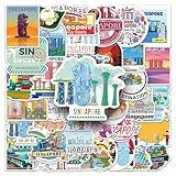 Singapore Travel Stickers |50Pcs Singaporean Waterproof Vinyl Decals for Bike Water Bottles Laptop Bicycle Refrigerator Cup Luggage Computer Mobile Phone Skateboard Decor