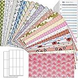 Rancco Cash Envelopes for Budgeting, 24 Pcs Assorted Colors A6 6-Ring Budget Binder Envelopes + 24 Pcs Expense Tracker Budget Sheets, Money Trackers Cash Savings Envelopes Inserts for Budget Planner